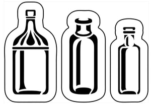 Vintage Glass Bottles JRV Stencil Designed by Debi from Debi's Design Diary