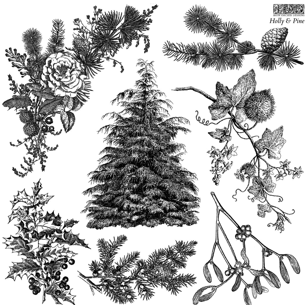 Holly & Pine Stamp
