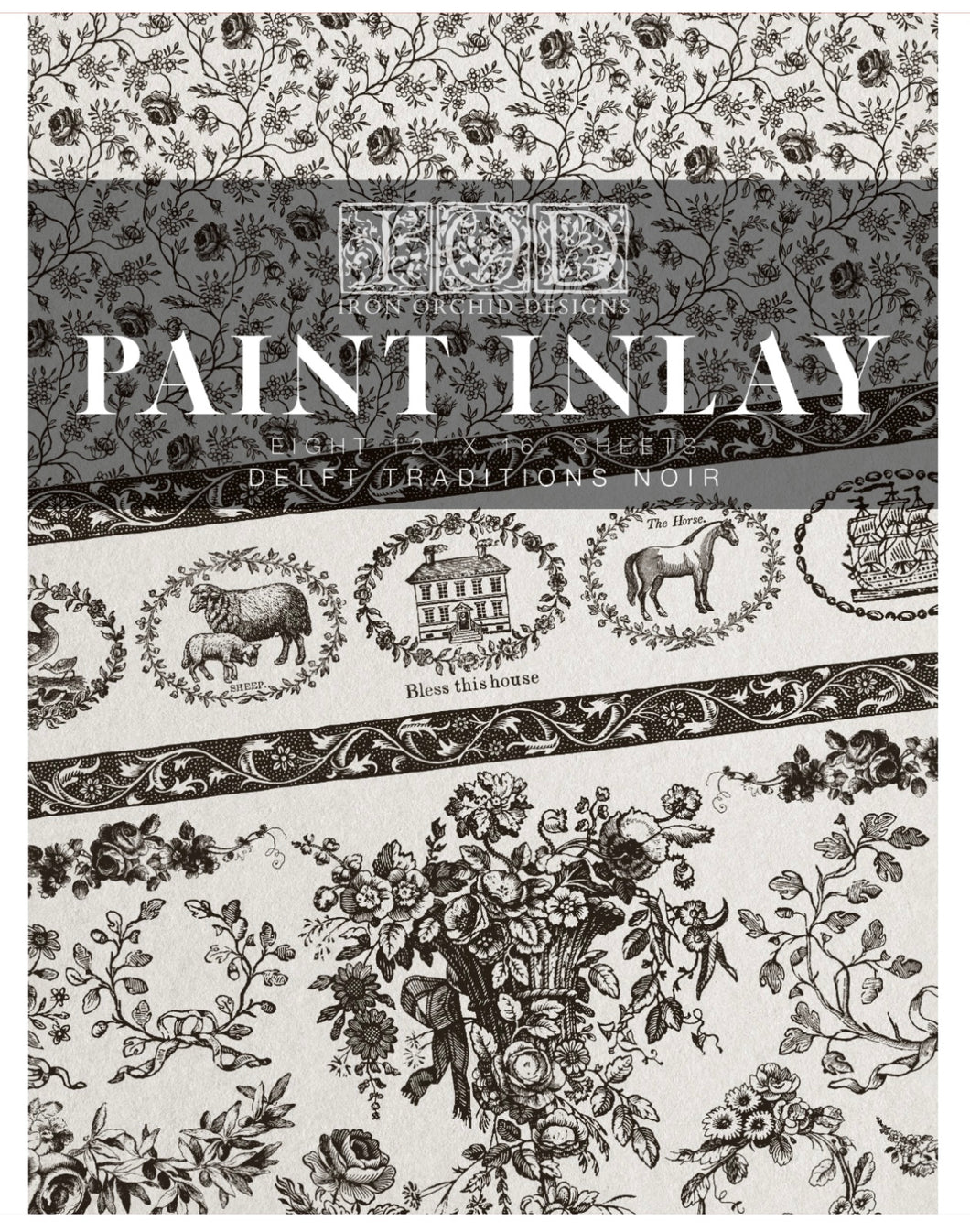 Delft Traditions Noir IOD Paint Inlay 12x16 Pad
