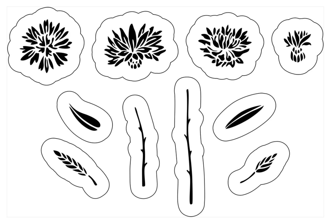Dahlia’s JRV Stencil Designed by Debi from Debi's Design Diary