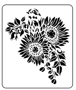 Sunflower bird JRV Stencil