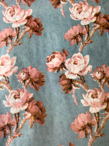 Pink Flowers on Blue JRV Decoupage