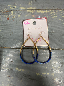 Blue Oval Earrings