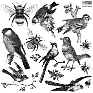 Birds and Bees 12" x 12" IOD Stamp