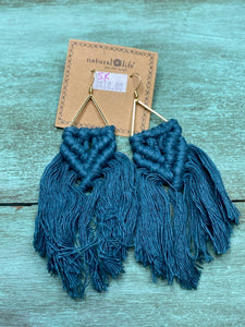 Blue Tassel Earrings