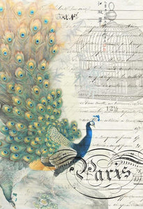 Peacocks in Paris Decoupage Paper