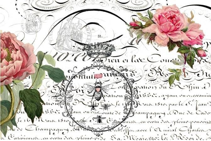 Bee a Rose Decoupage Paper