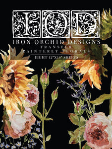 Painterly Florals transfer