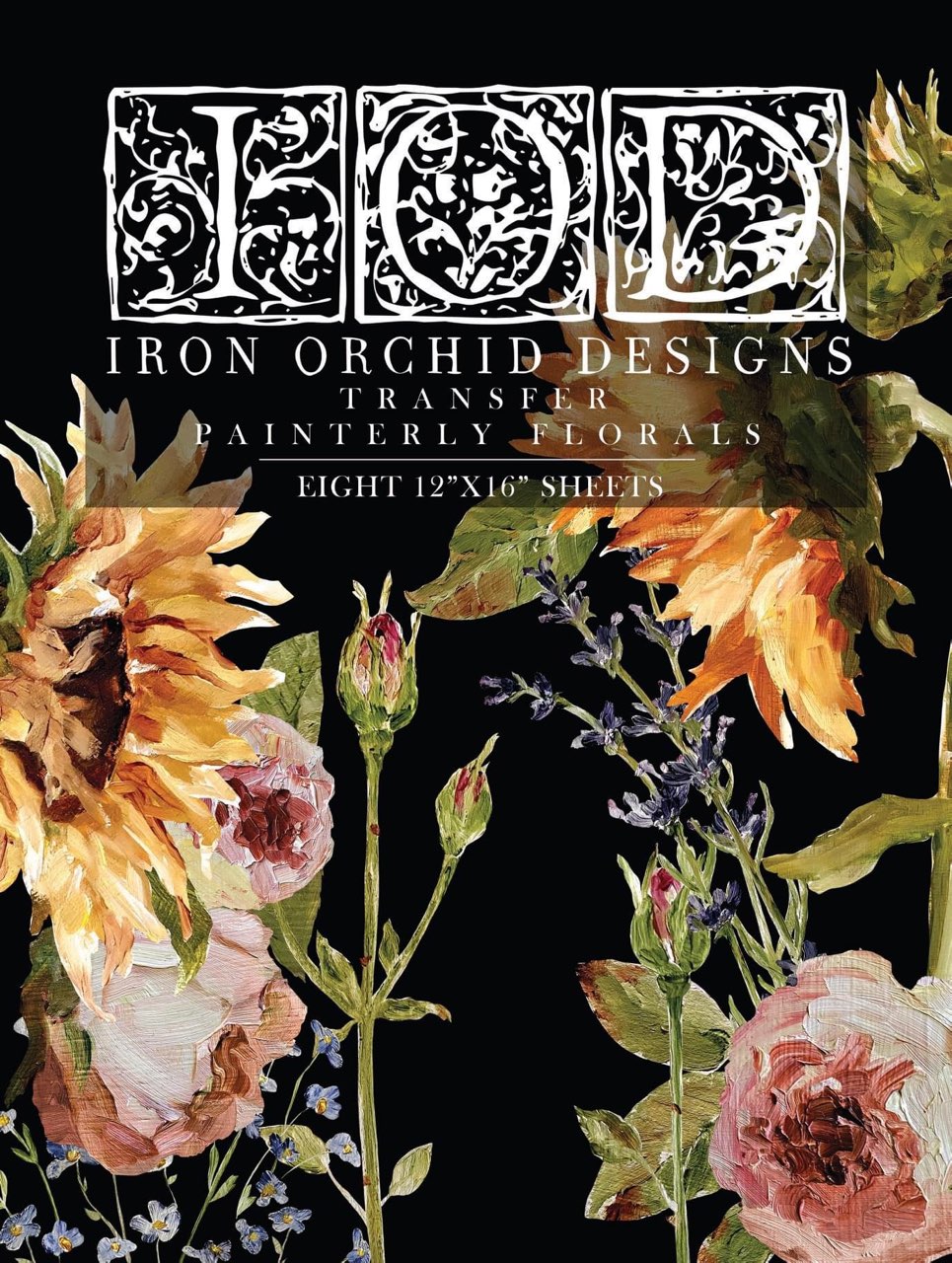 Painterly Florals transfer