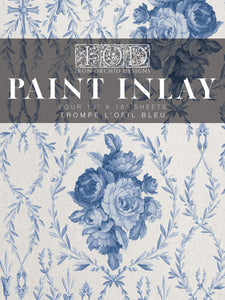 Trompe L'oeil Bleu Four-Page - Paint Inlay 12" x 16" Pad