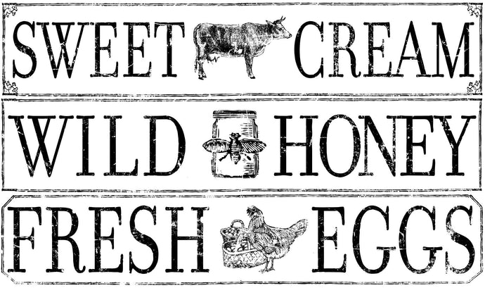 A transfer advertising farm goods