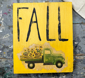 Sunflower Truck Decoupage